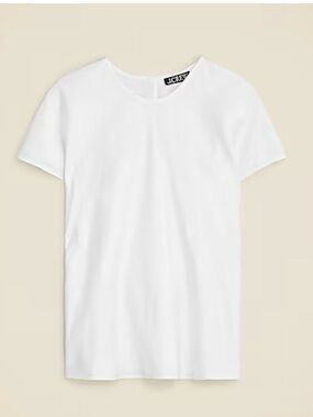 J. Crew Ivory Drapey Short Sleeve T-Shirt
